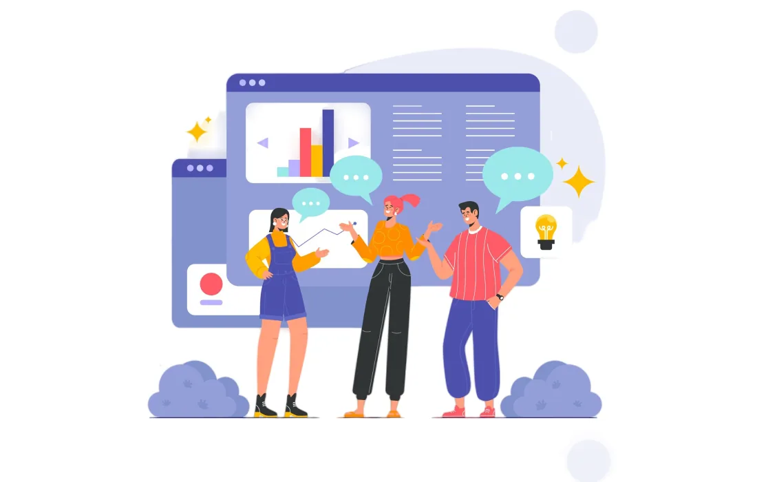 Equipo revisando tableros y datos en una plataforma web
